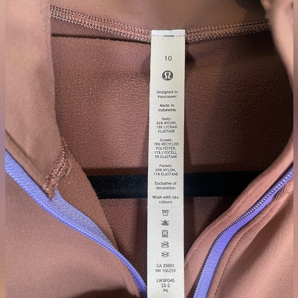 Brown Quarter-Zip Pullover with Purple Accents - Picture 2 of 11